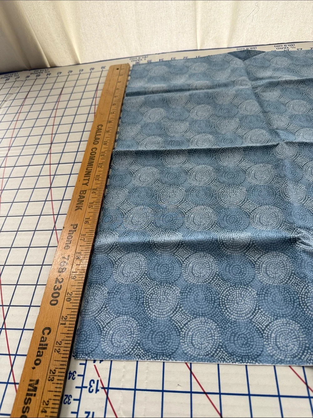 Blue Geometric Dotted Circle Cotton Fabric 1 Yard x 44